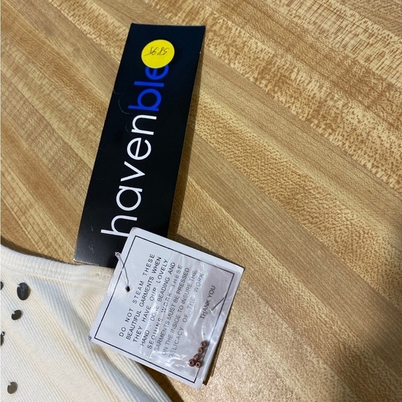 Vintage Haven Bleu Embellished Embroidered Ribbed Tank Top NWT size XL - Picture 6 of 9